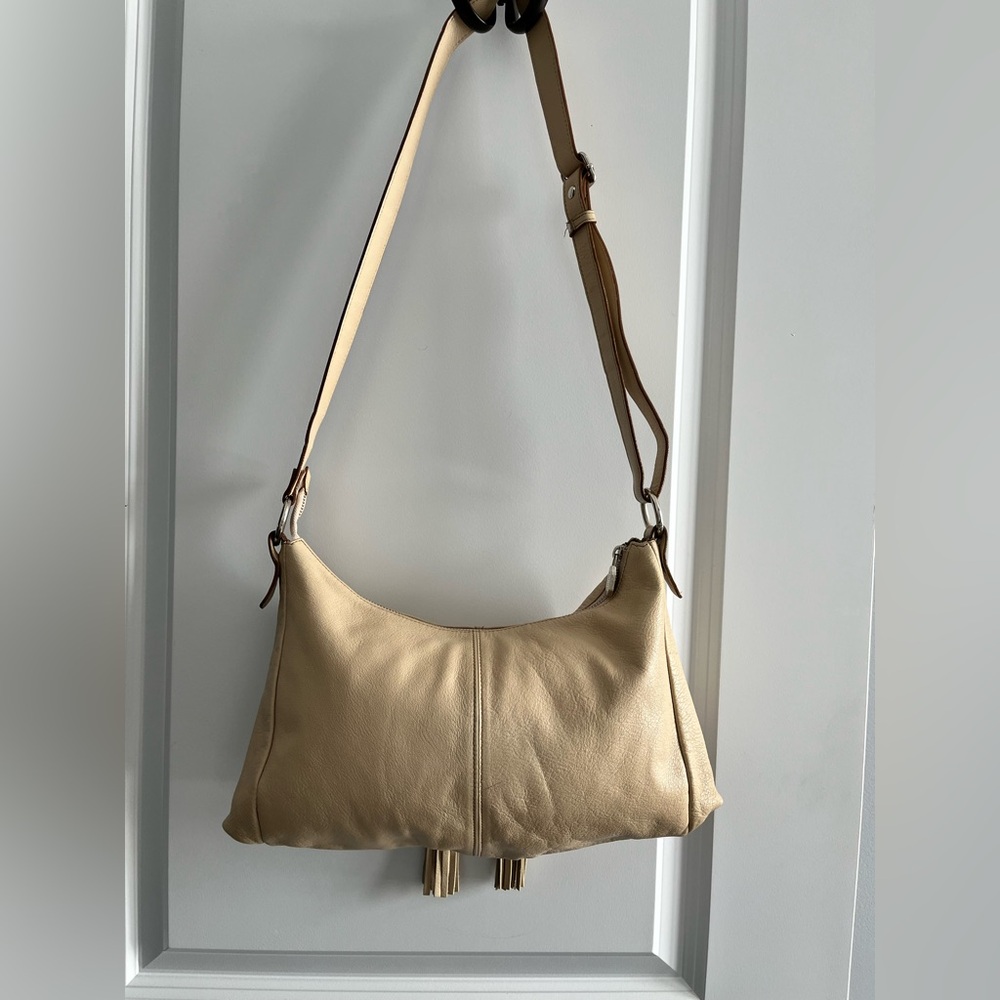 Prune Cream Leather Shoulder / Crossbody Bag - Picture 3 of 15